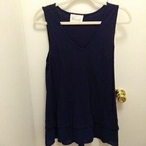 Vince Camuto Layered sleeveless top midnight blue